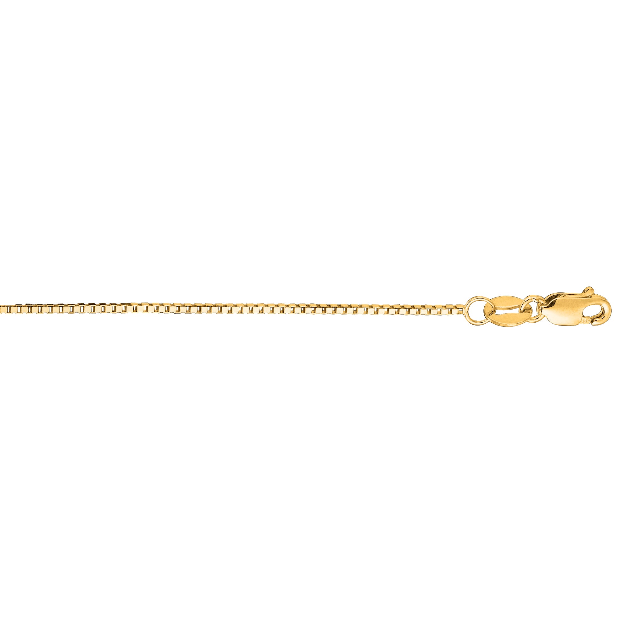 14K Yellow Gold .75mm Classic Box Chain with Lobster Lock