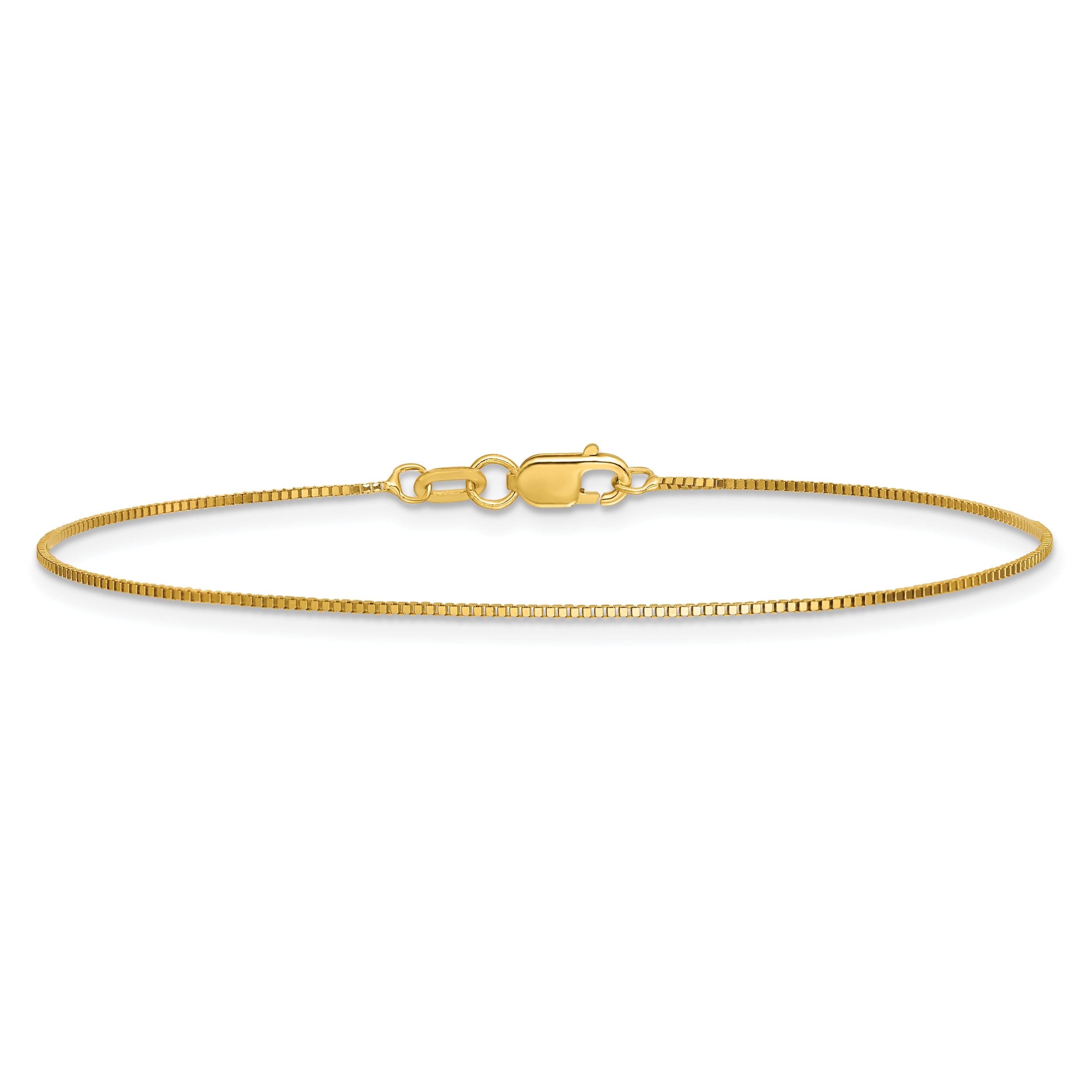 14K 7 inch .7mm Box with Lobster Clasp Bracelet