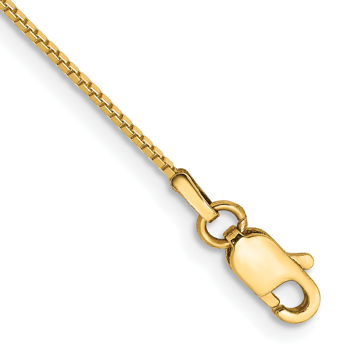14K 8 Inch .9Mm Box With Lobster Clasp Bracelet