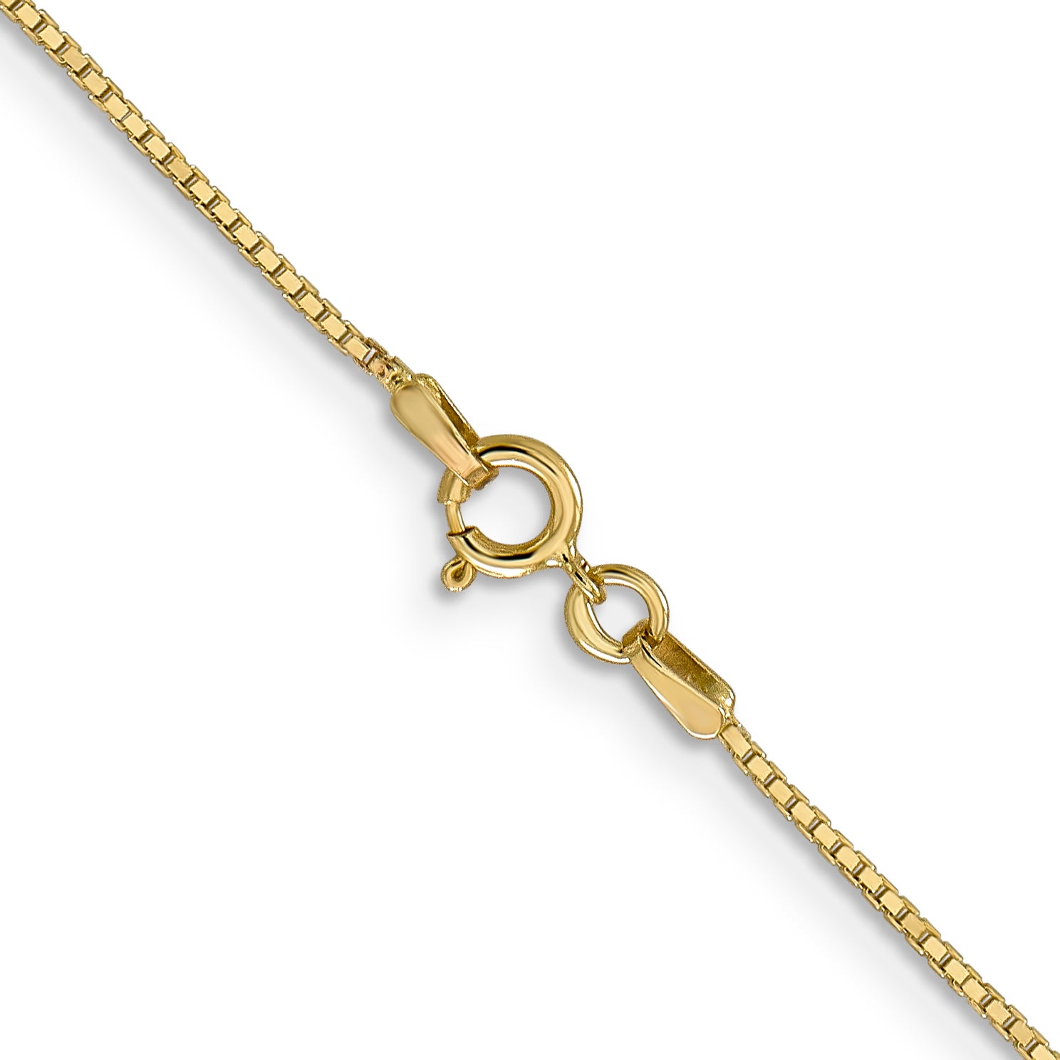 14K 20 Inch .9Mm Box With Spring Ring Clasp Chain