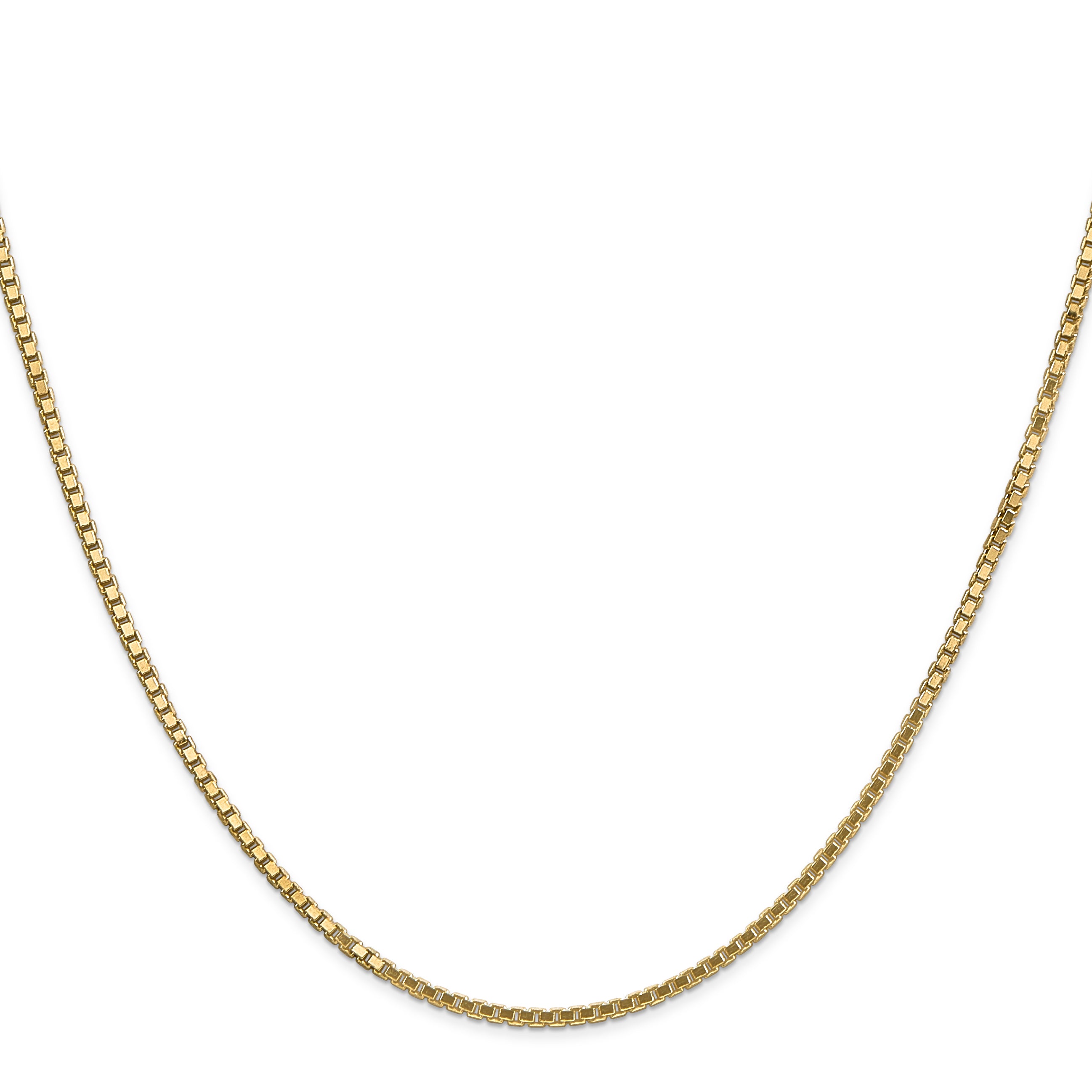 14K 30 Inch 1.5Mm Box With Lobster Clasp Chain