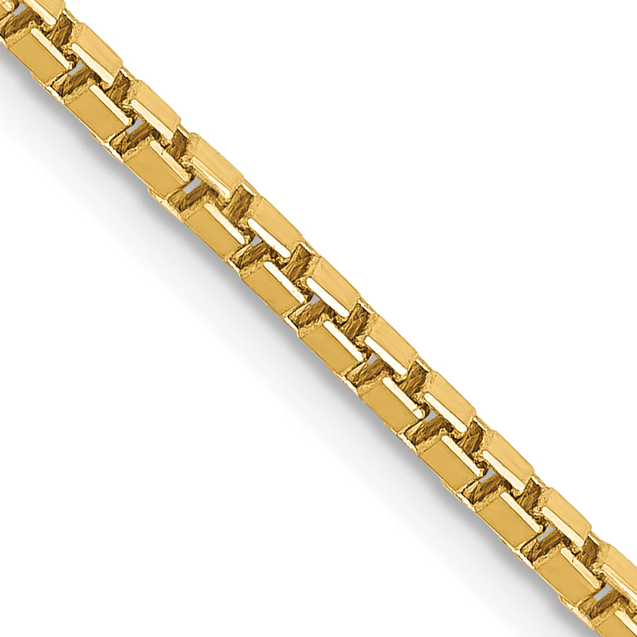 14K 24 Inch 1.9Mm Box With Lobster Clasp Chain