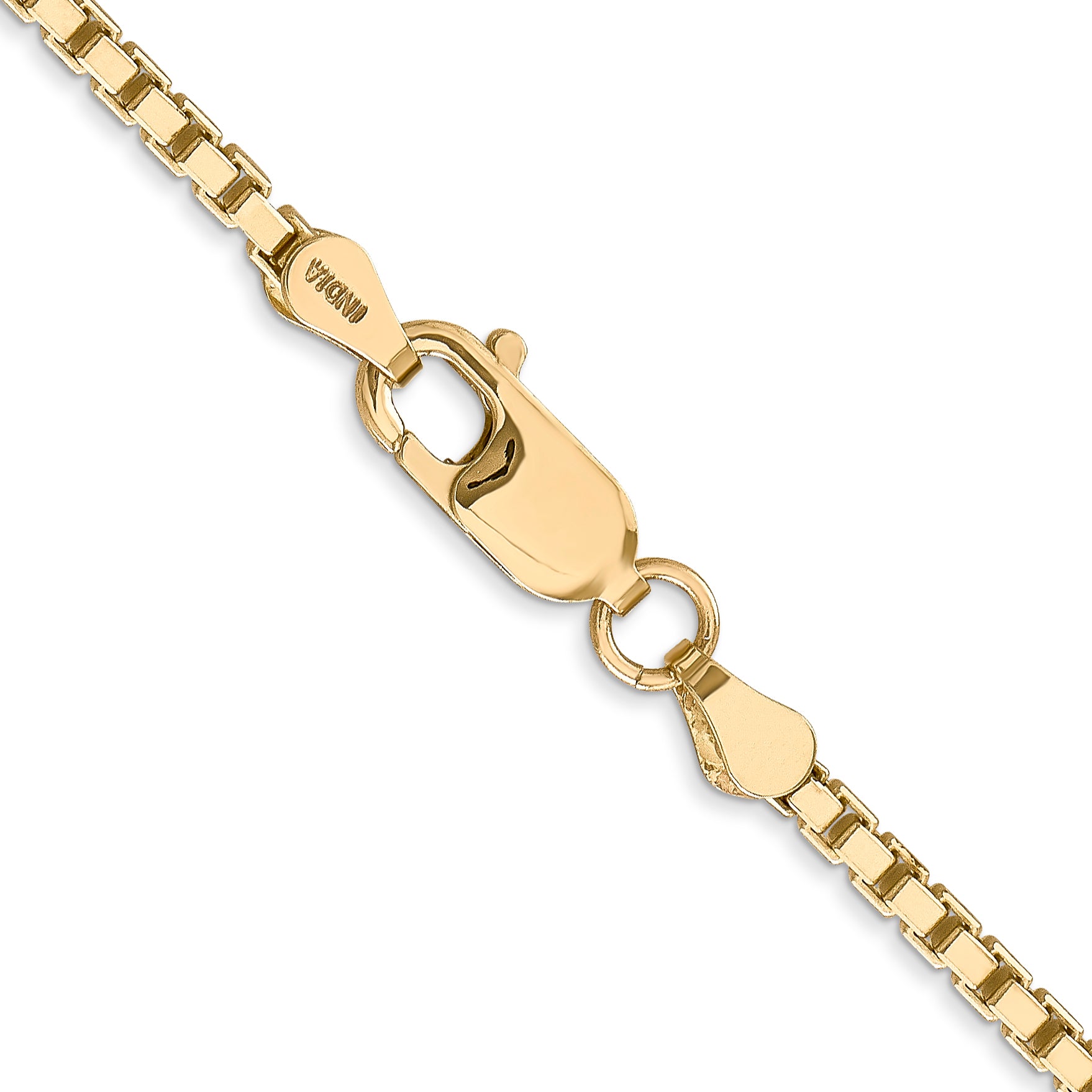 14K 30 Inch 2.5Mm Box With Lobster Clasp Chain
