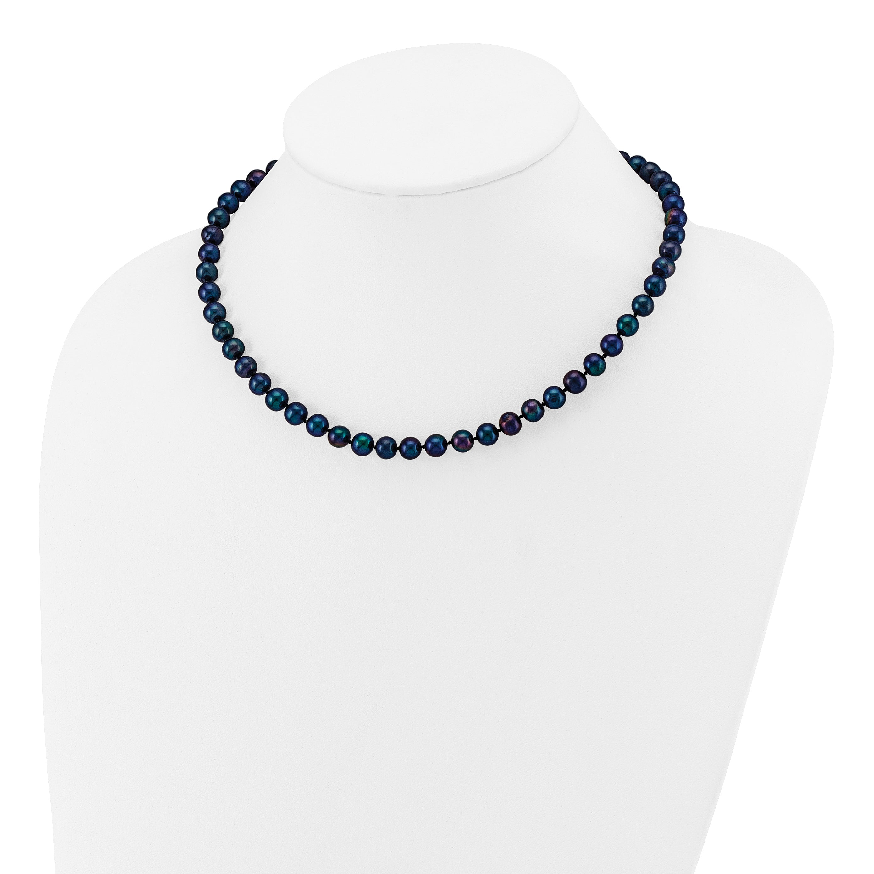 14k 6-7mm Black Near-Round Freshwater Cultured Pearl 7.5 inch Bracelet