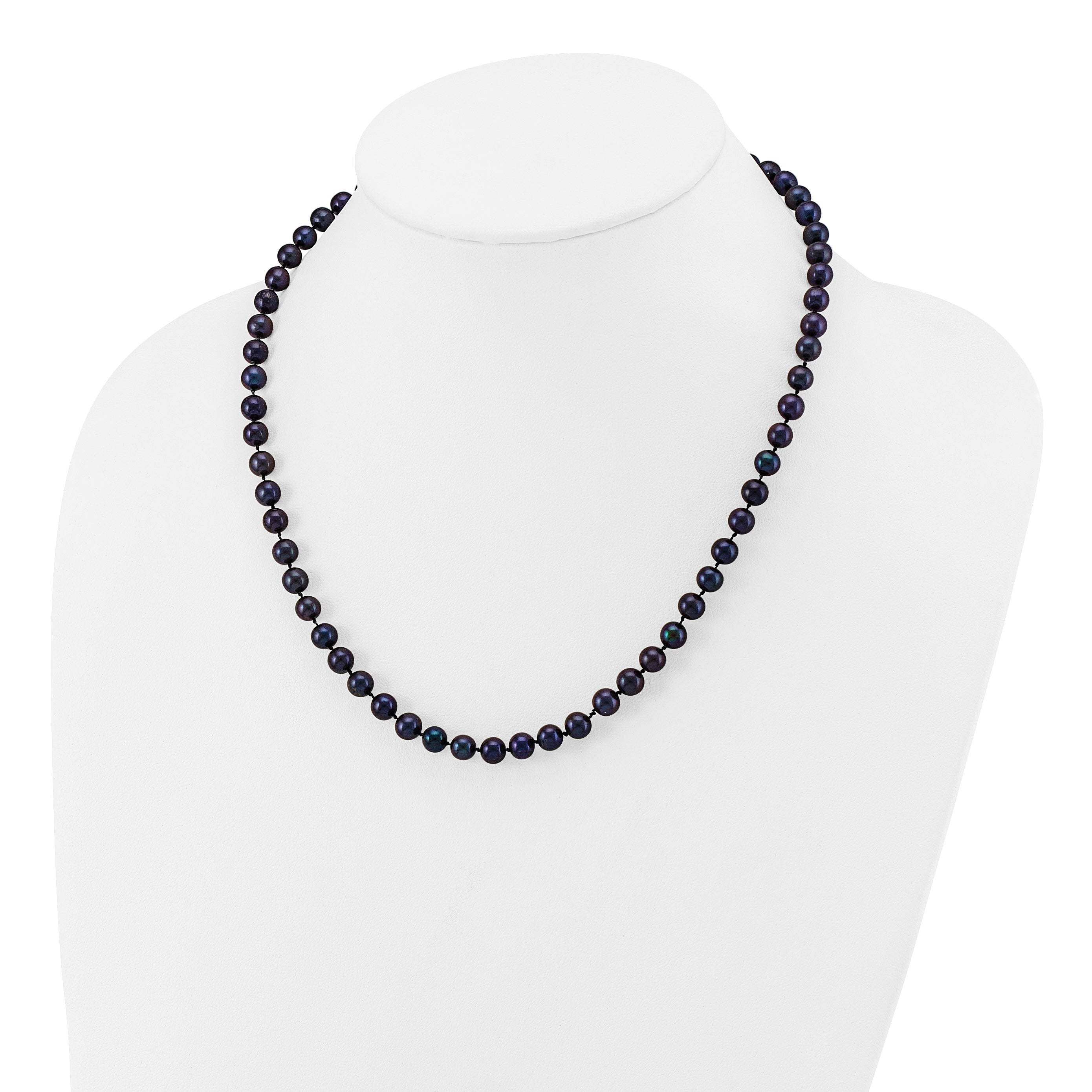 14k 6-7mm Black Near-Round Freshwater Cultured Pearl 7.5 inch Bracelet