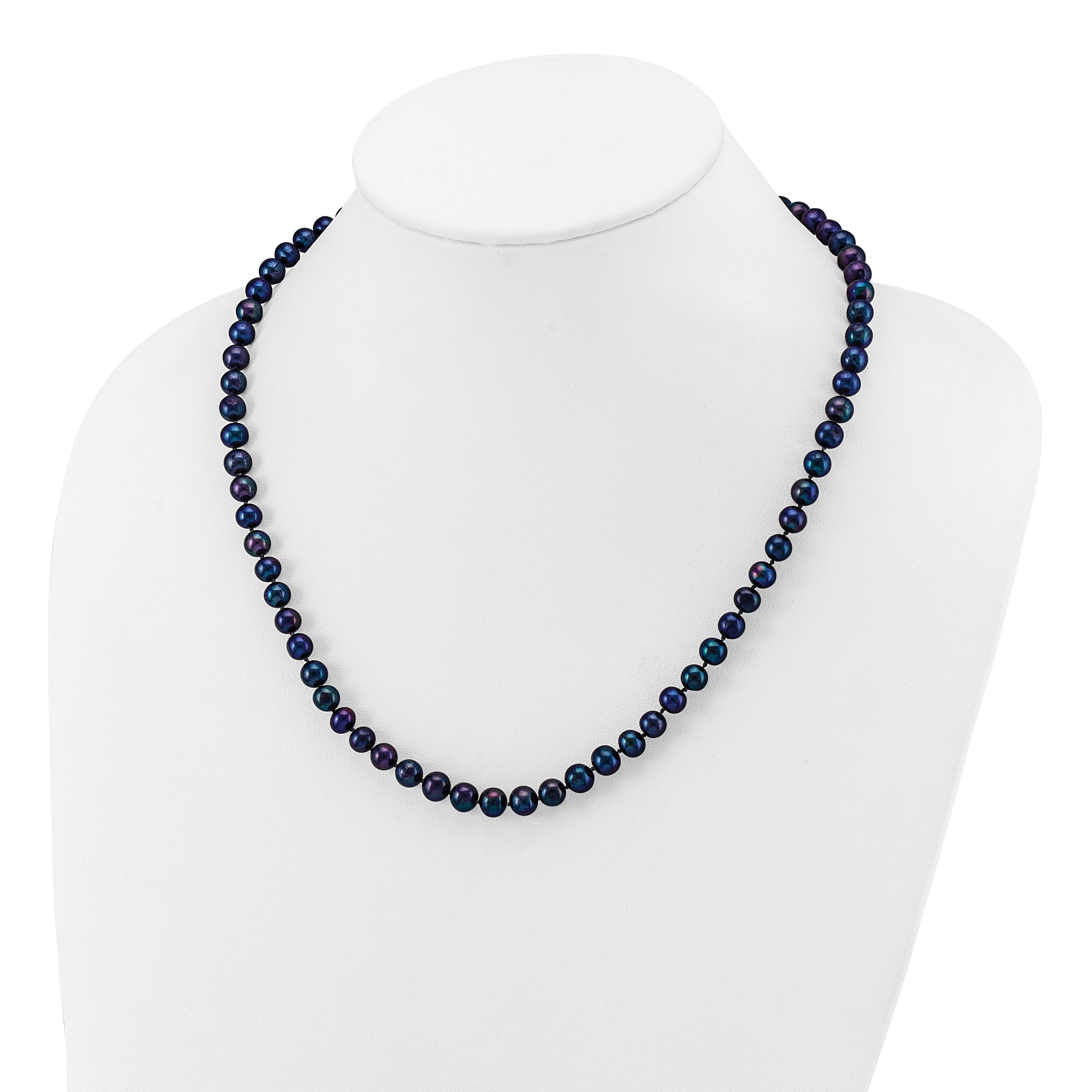 14k 6-7mm Black Near-Round Freshwater Cultured Pearl 7.5 inch Bracelet