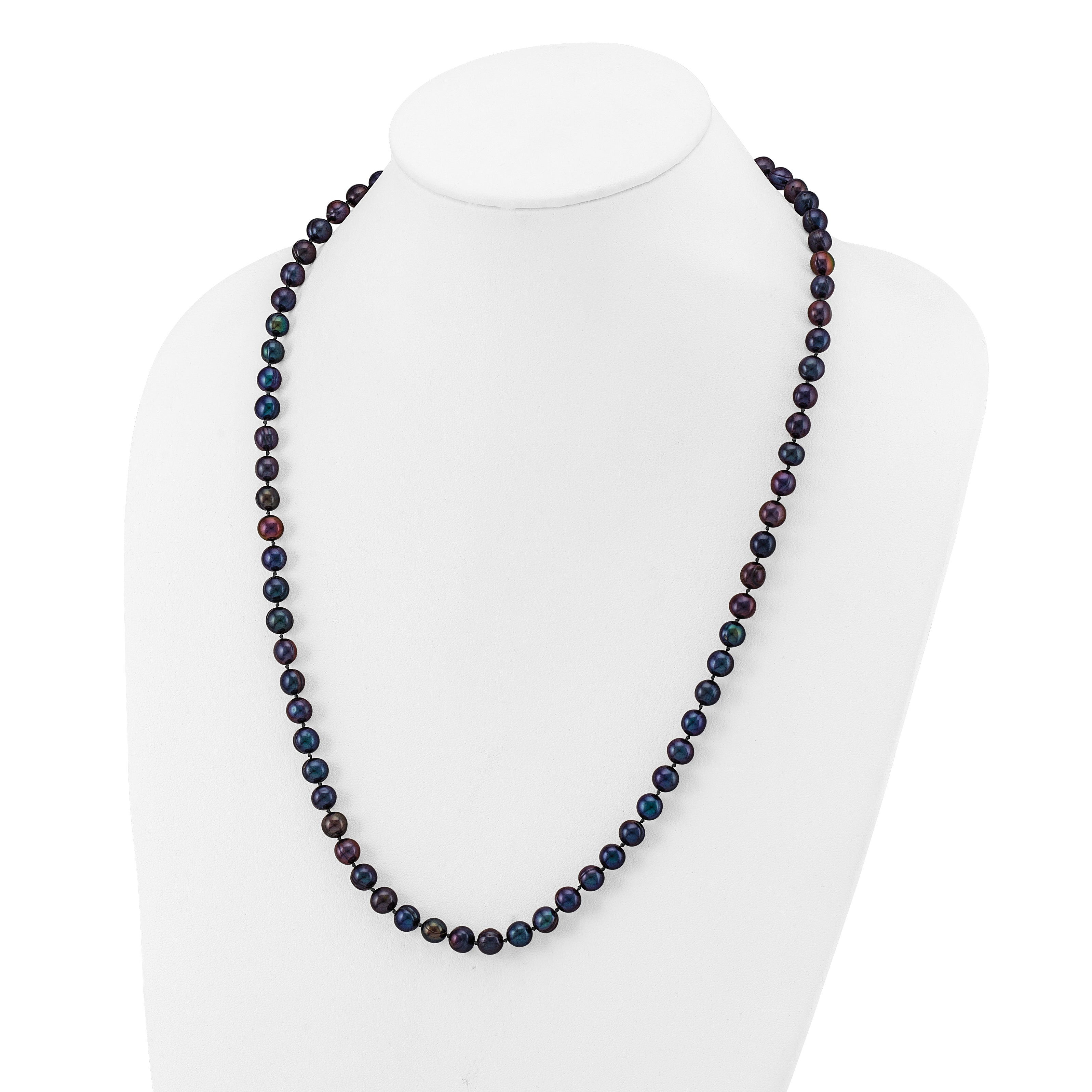 14k 6-7mm Black Near-Round Freshwater Cultured Pearl 7.5 inch Bracelet