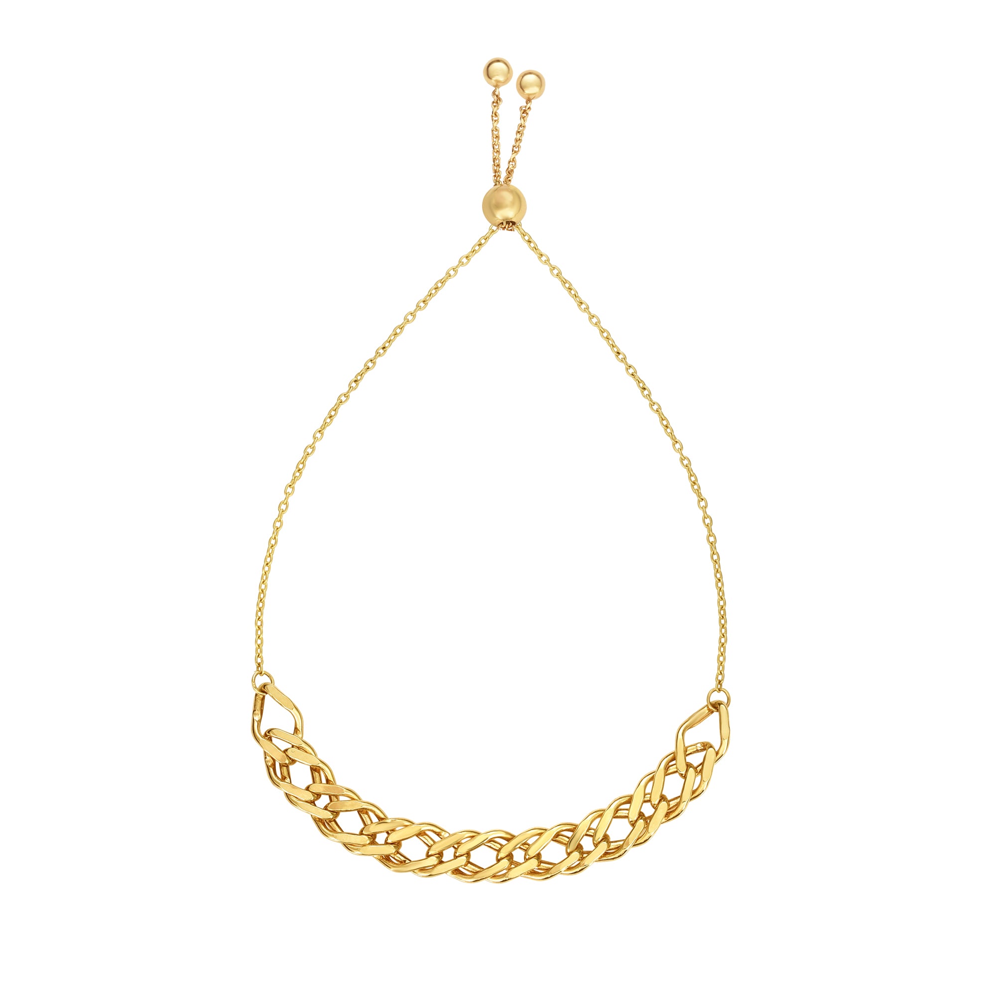 14K Yellow Gold 9.25" Fancy Link Friendship Bracelet