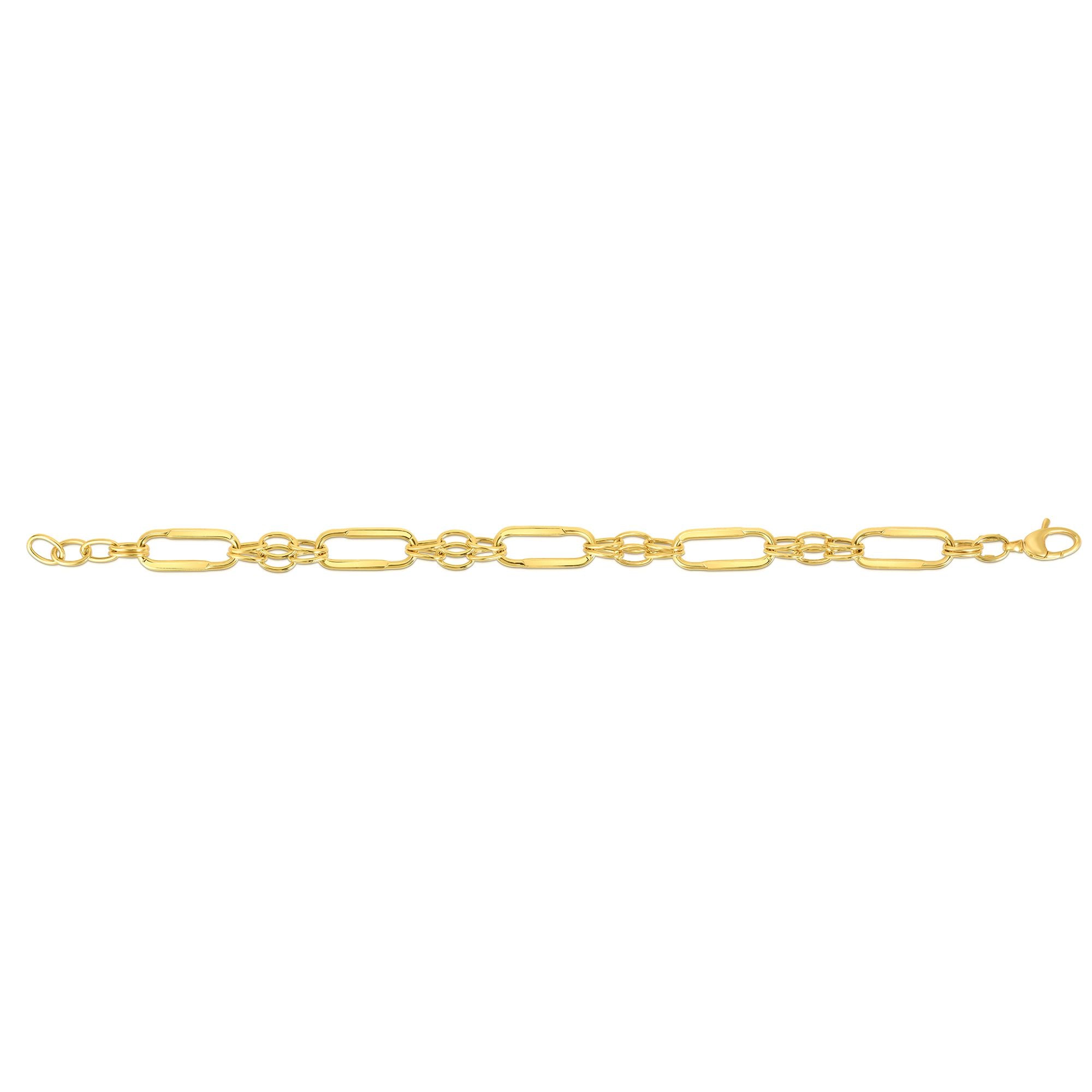 14K Yellow Gold 8" Elongated Oval Station Link
