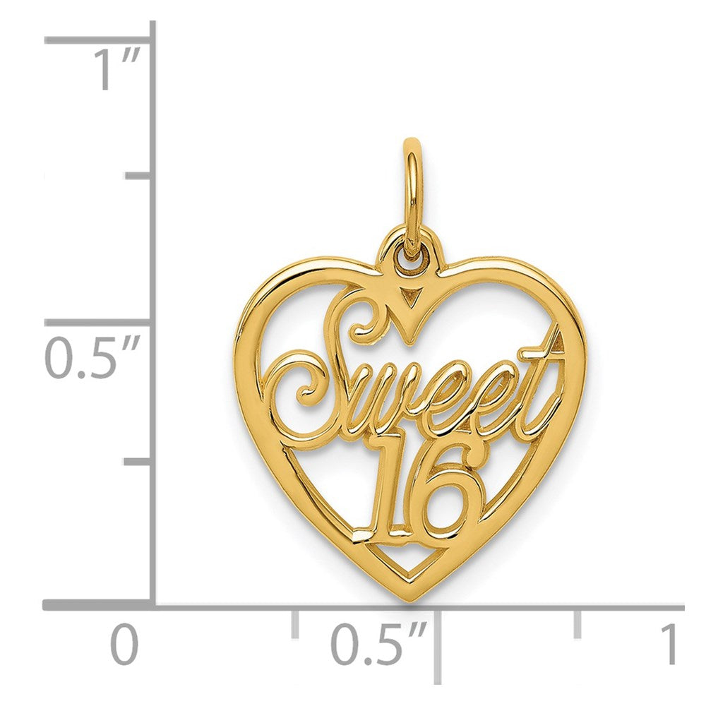 14k SWEET 16 Charm