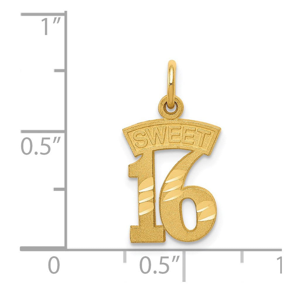 14k SWEET 16 Charm