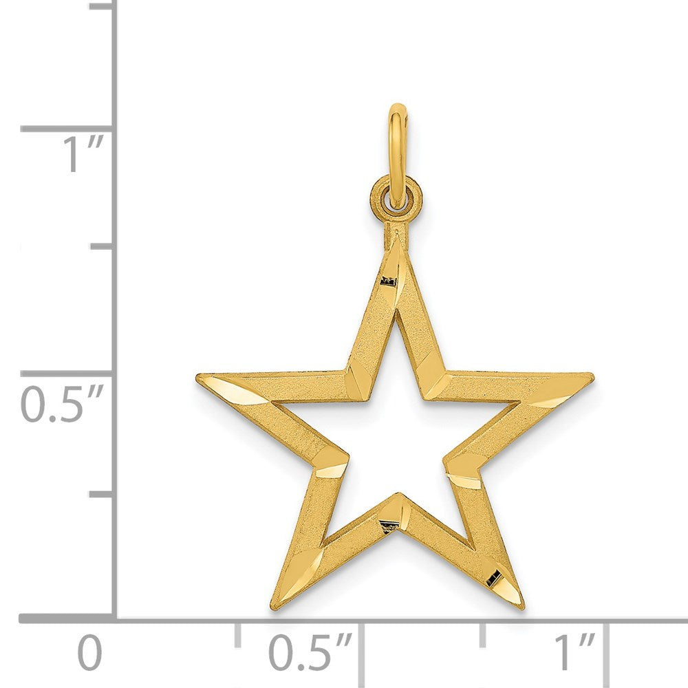 14k Diamond-cut Star Charm