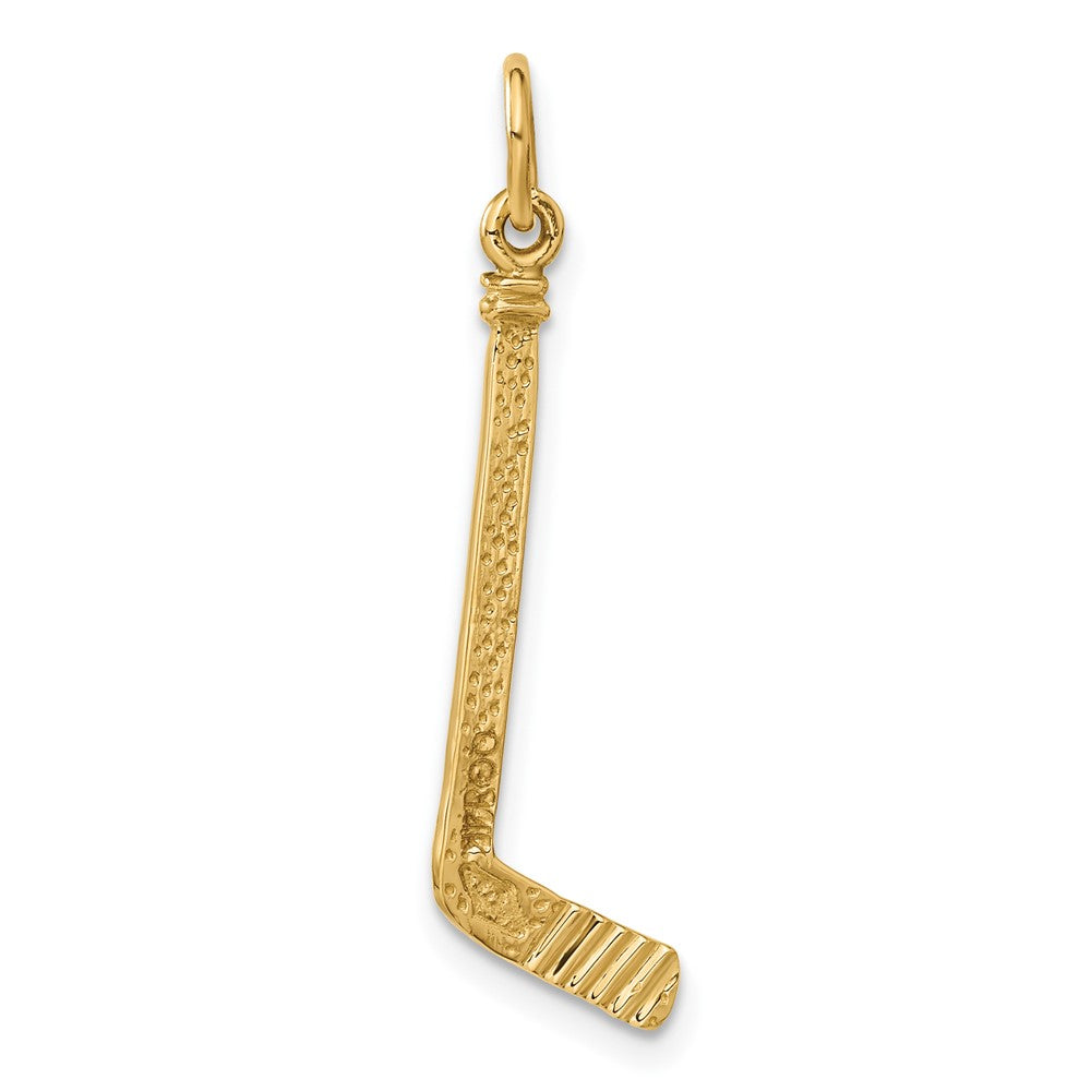 14k Satin D/C Hockey Stick Charm