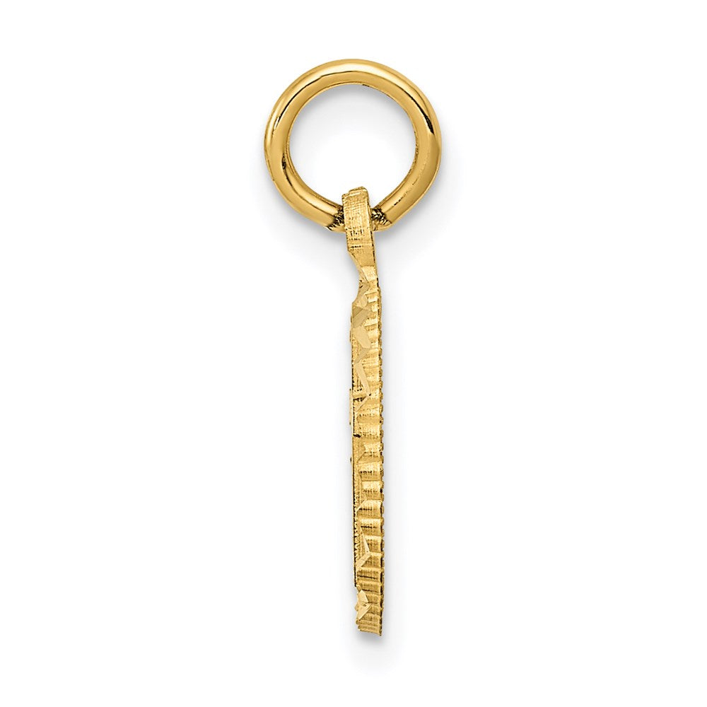 14K Eternal Life Cross in Circle Charm