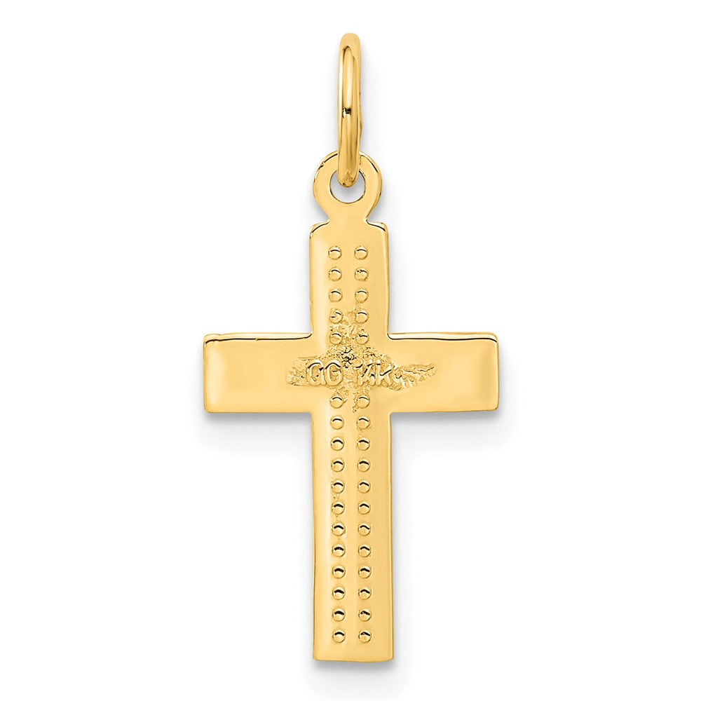 14k Small Diamond-cut Cross Pendant