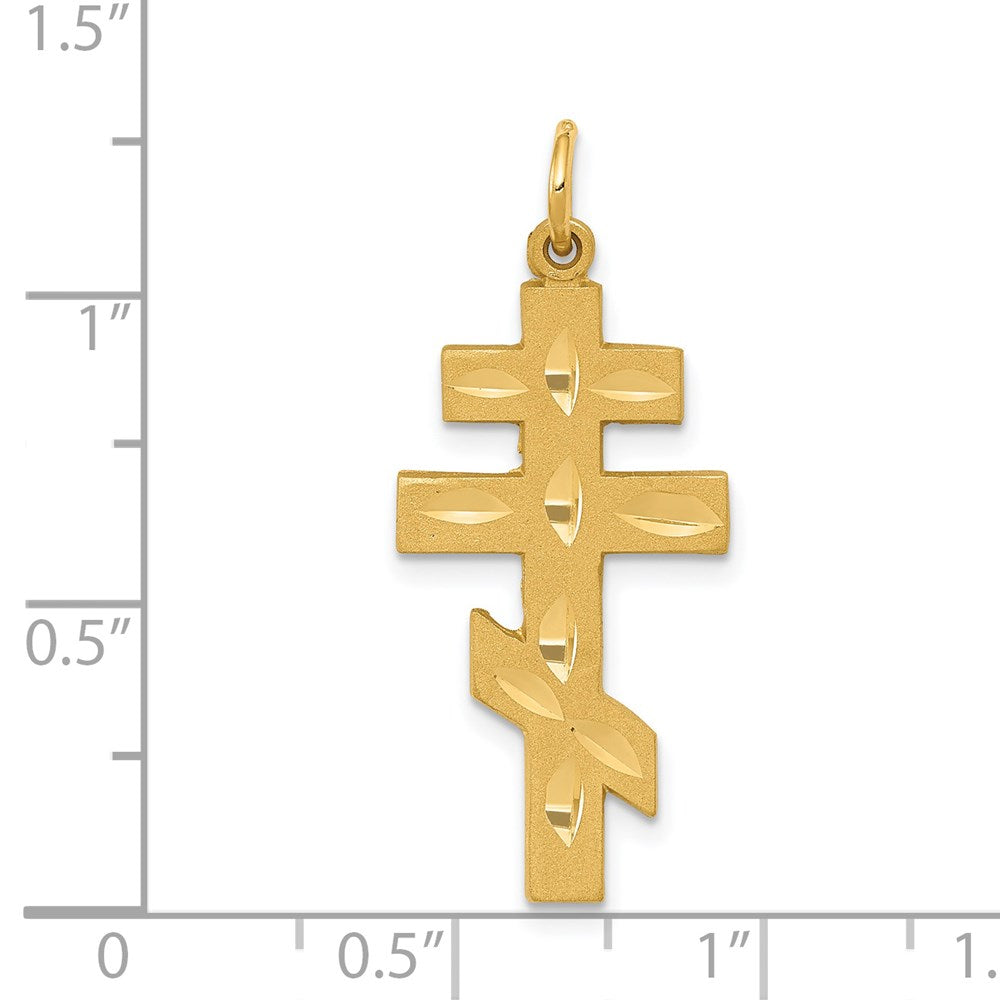 14k Eastern Orthodox Cross Pendant