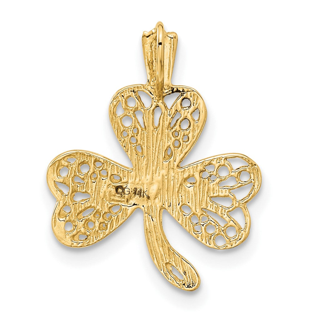 14k Filigree Shamrock Charm