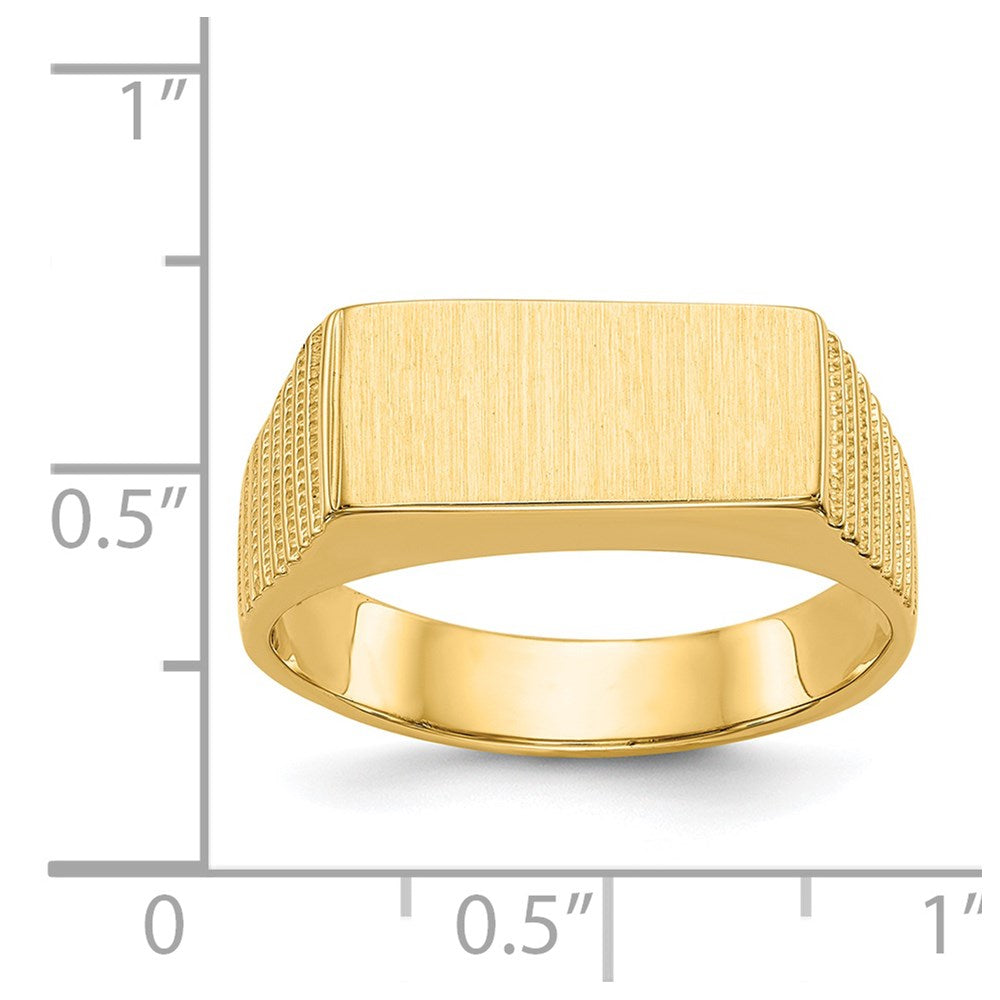 14k 7.0x15.0mm Open Back Men's Signet Ring