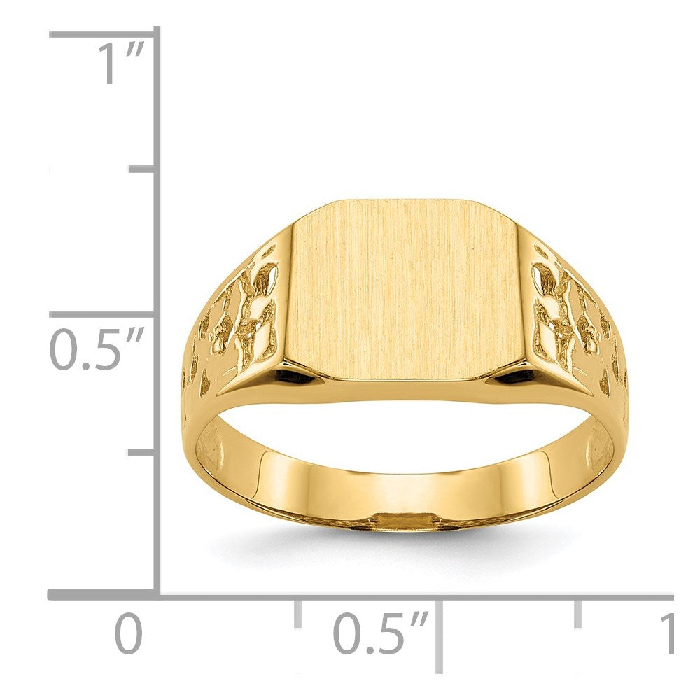 14k 9.0x10.5mm Open Back Men's Signet Ring