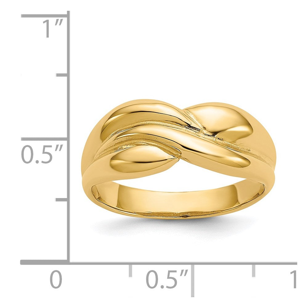 14k Polished Twisted Dome Ring
