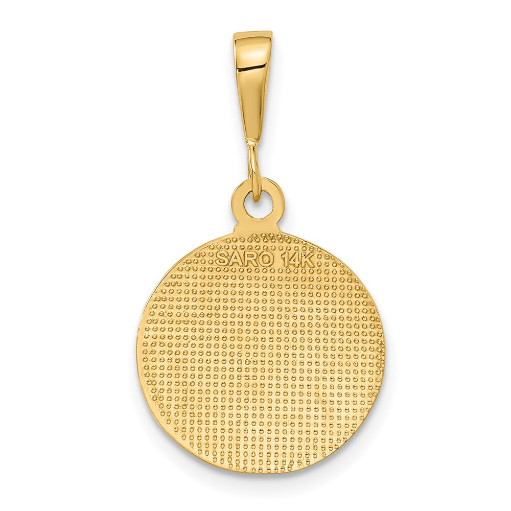 14K Polished and Satin Raphael Angel Pendant