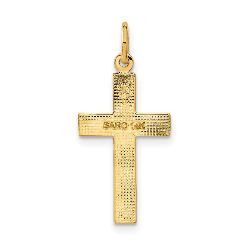 14k Diamond-cut Cross Pendant