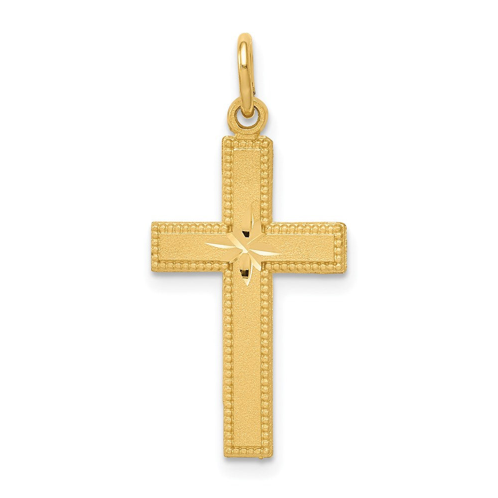 14k Diamond-cut Cross Pendant