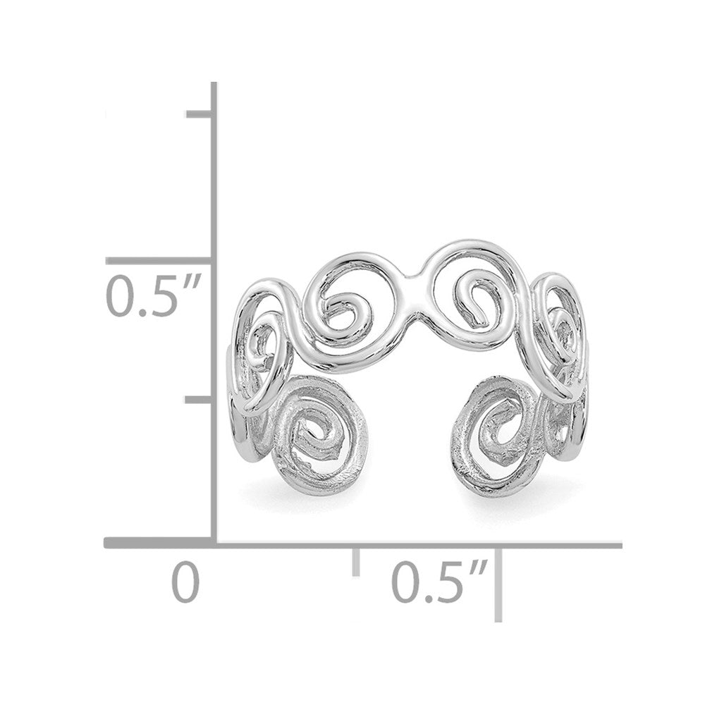 14k White Gold Swirl Toe Ring