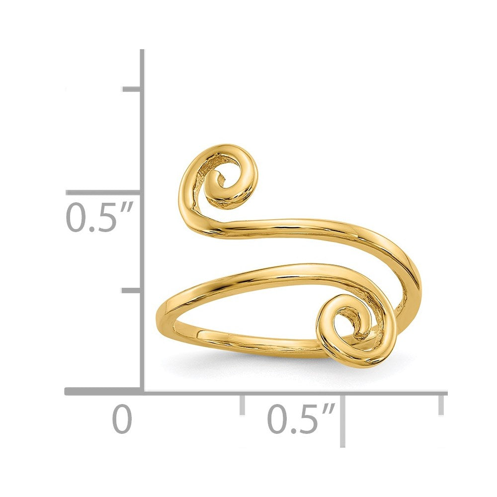 14k Swirl Toe Ring