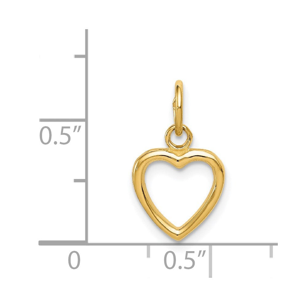 14K Polished Cut-out Heart Pendant