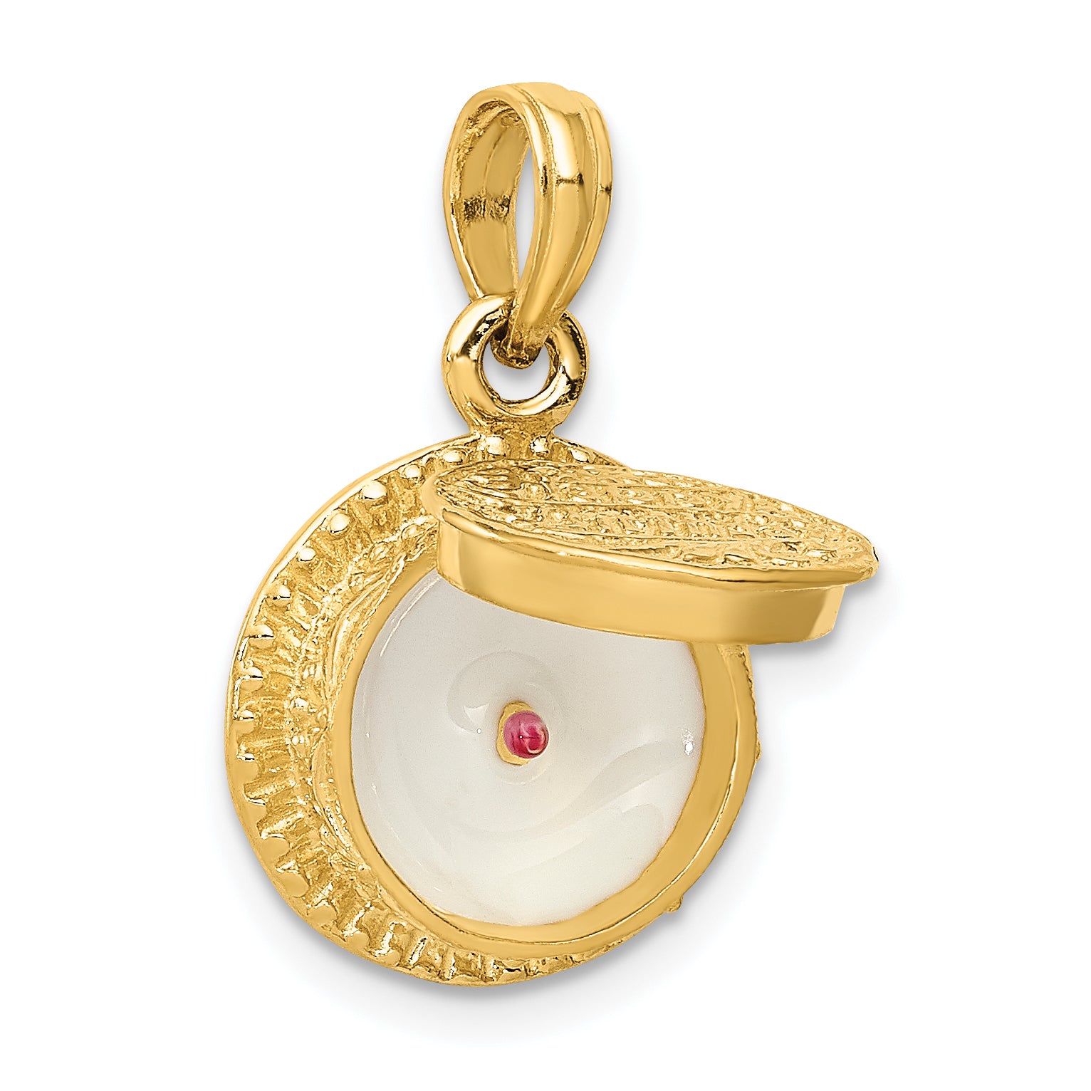 14k 3D Enamel Birthday Cake with Candle Inside Pendant