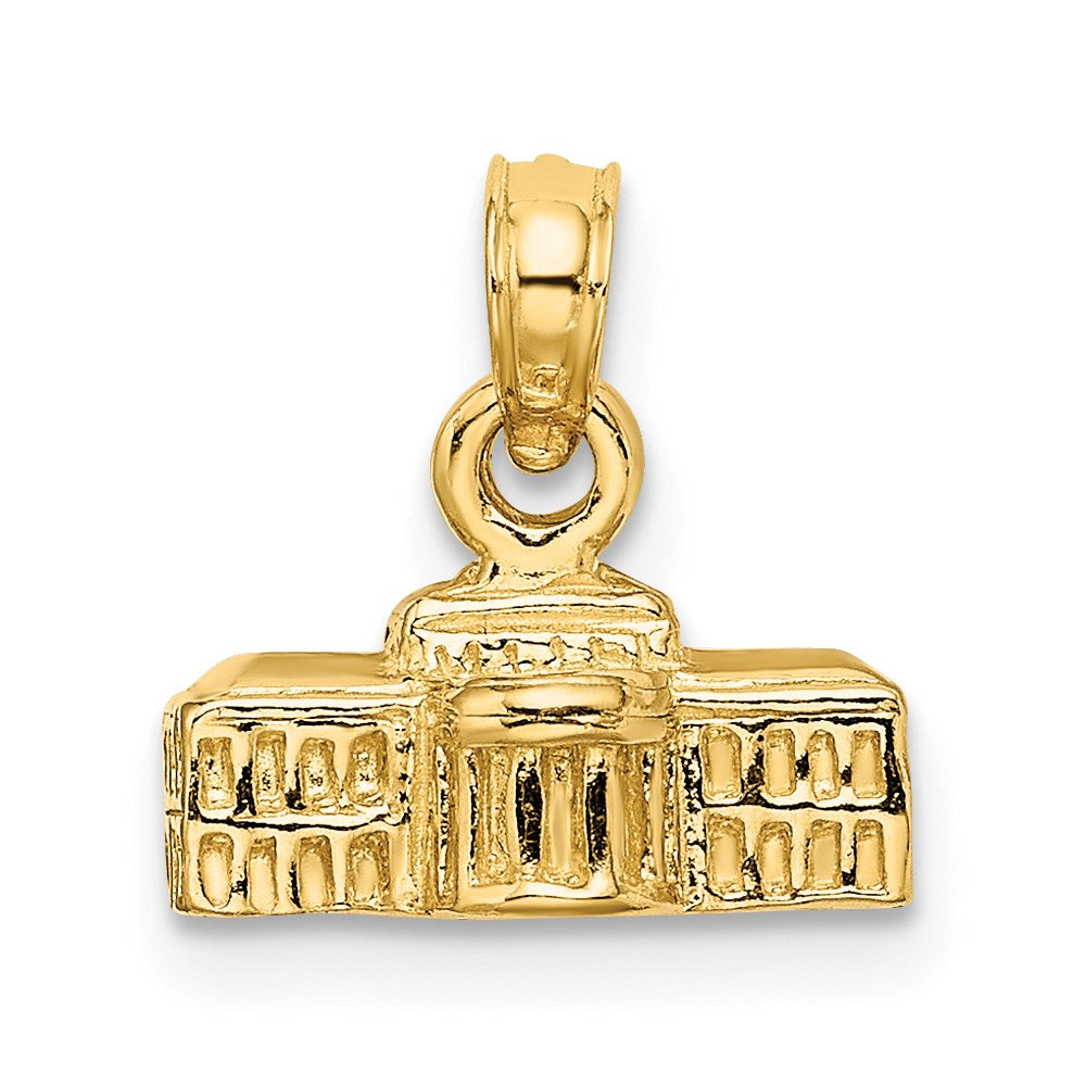 14k 3D White House Pendant