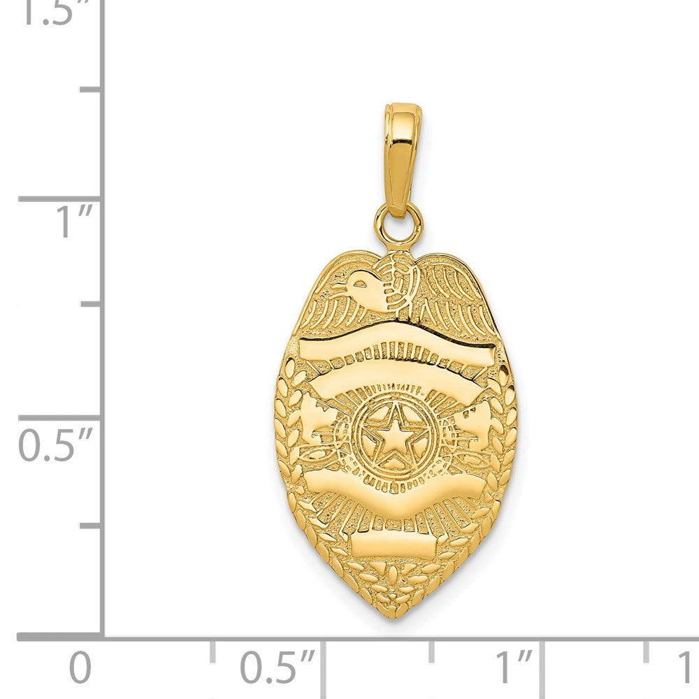 14k Polished Police Badge Pendant