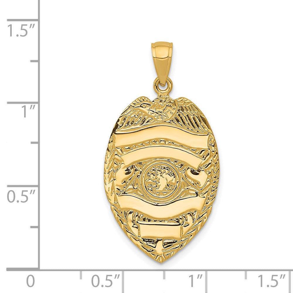 14k Large Badge Pendant