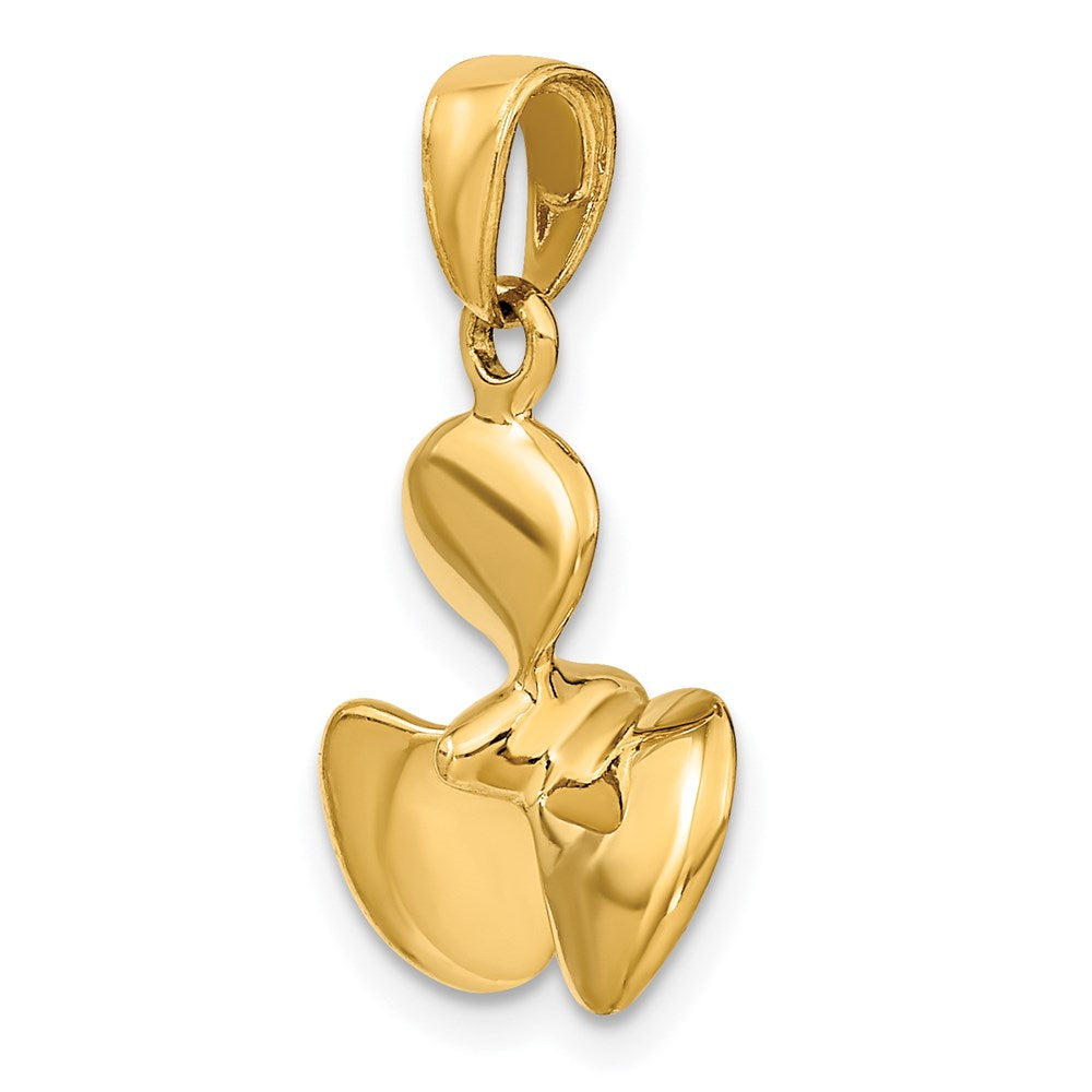 14K Polished 3-D Propeller Pendant