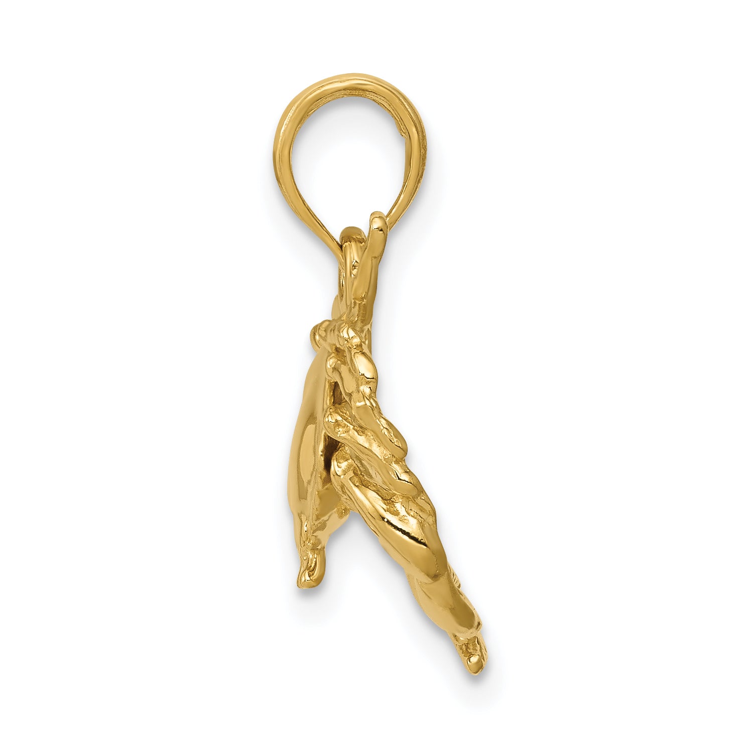 14K Polished Open-Backed Crab Pendant