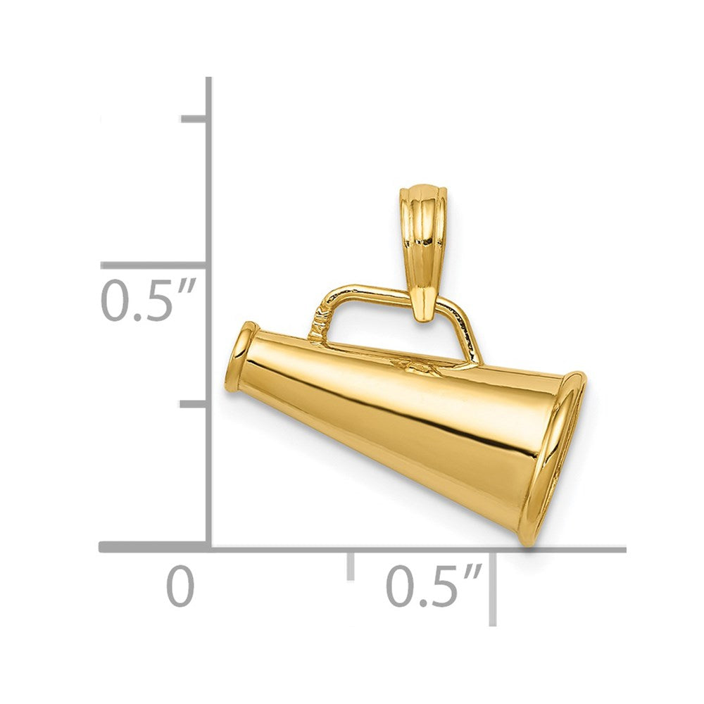 14k Polished 3-D Small Megaphone Pendant