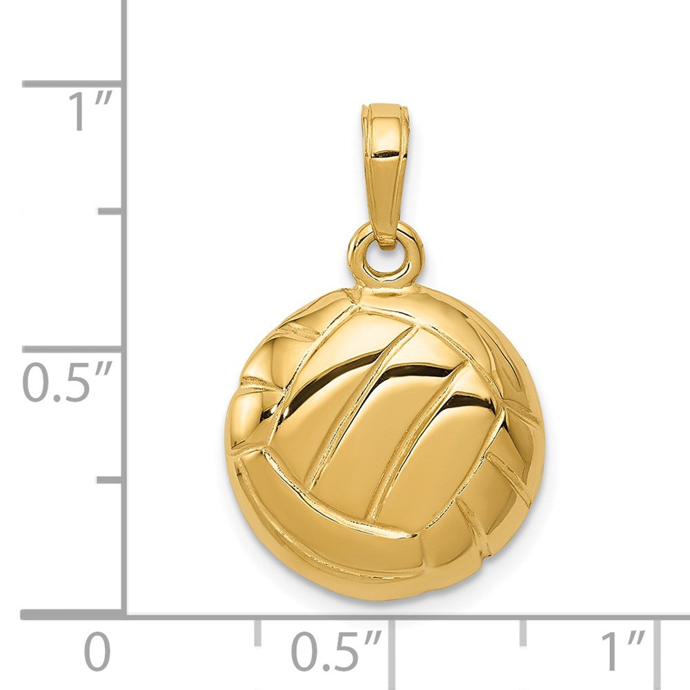 14k Polished Open-Backed Volleyball Pendant