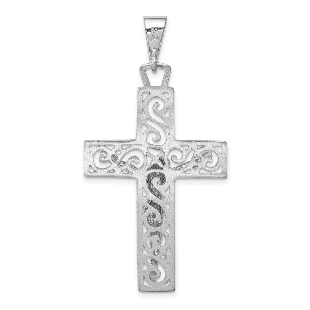 14k White Gold Crucifix Pendant