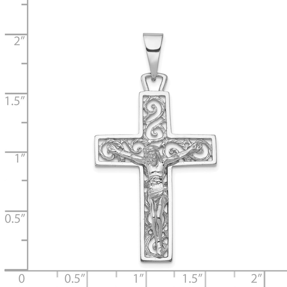 14k White Gold Crucifix Pendant