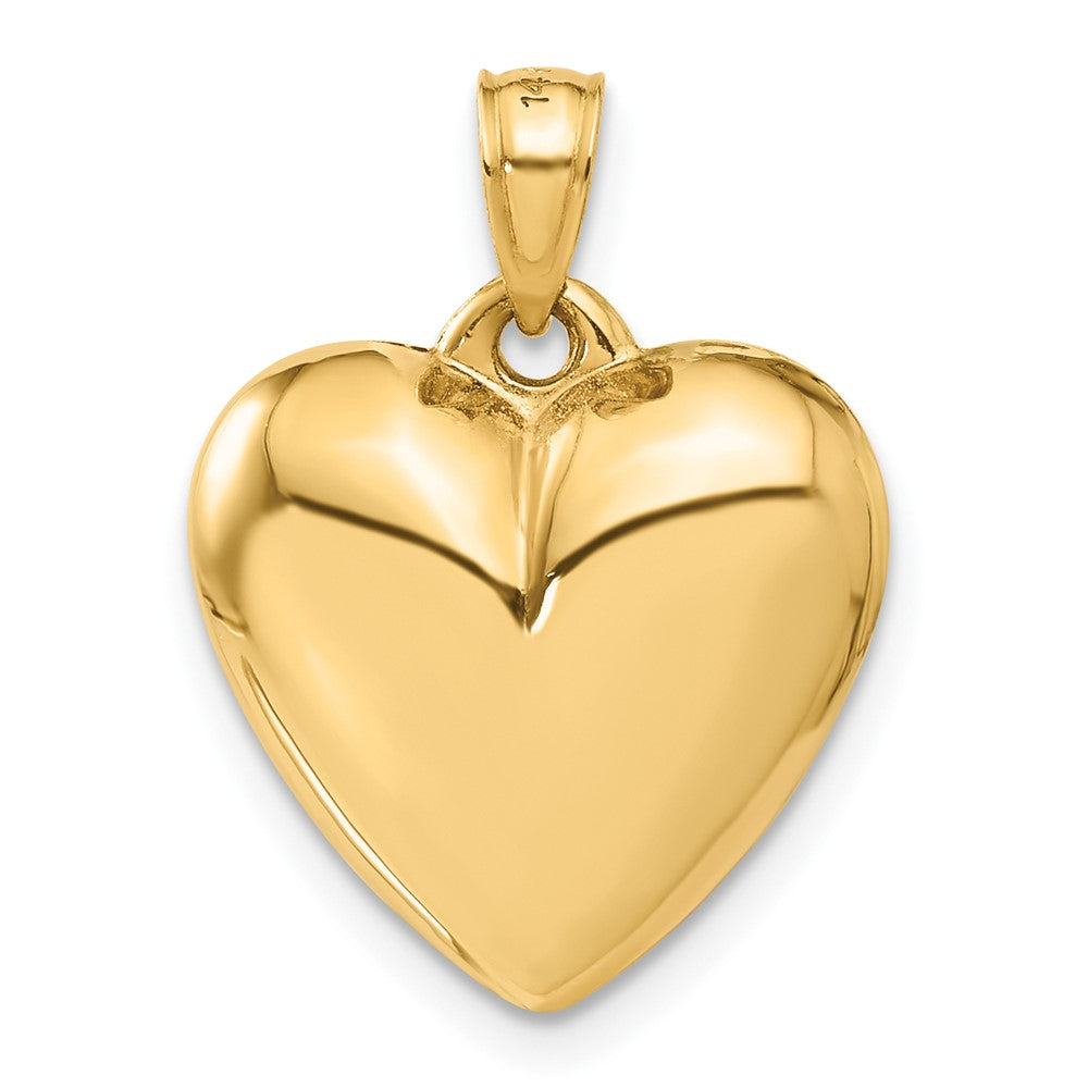 14K Polished 3-D Puffed Heart Pendant