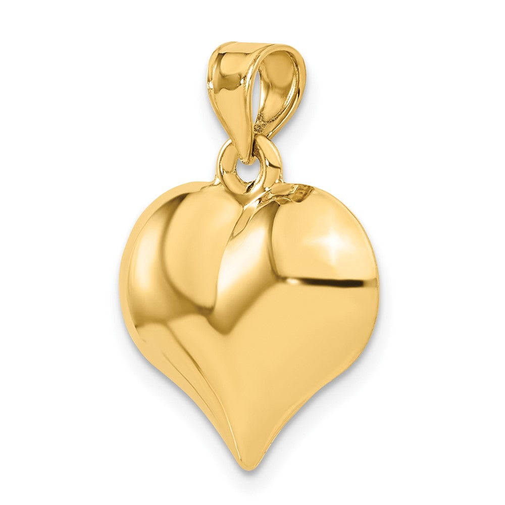 14K Polished 3-D Puffed Heart Pendant