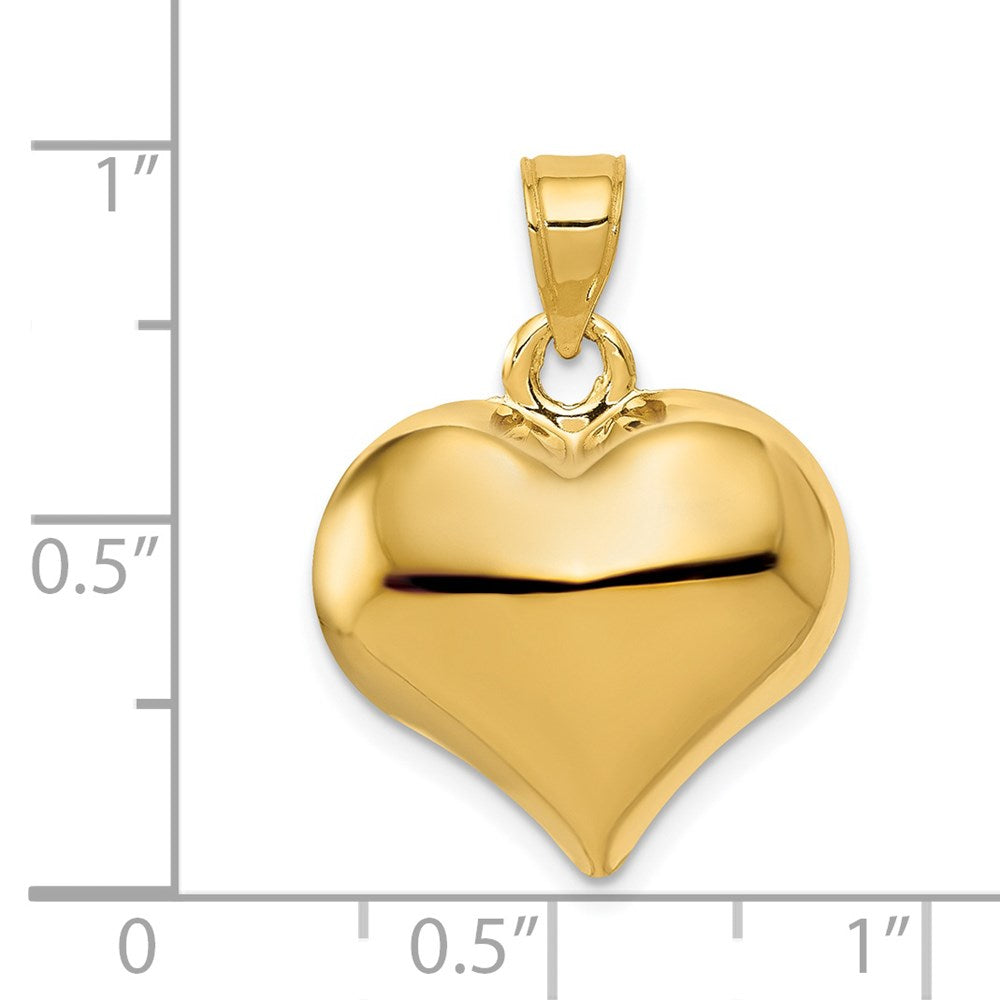 14K Polished 3-D Puffed Heart Pendant