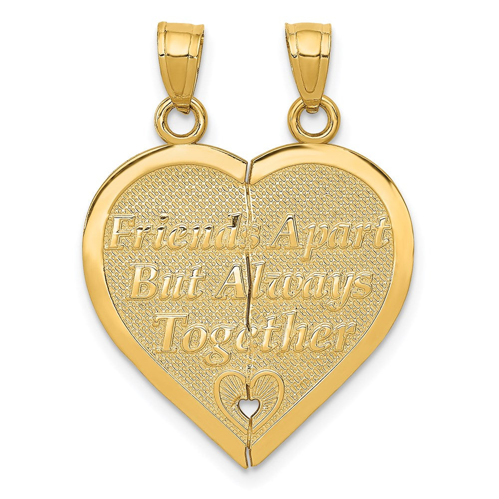 14k Reversible FOREVER AND EVER Break-apart Heart Pendant