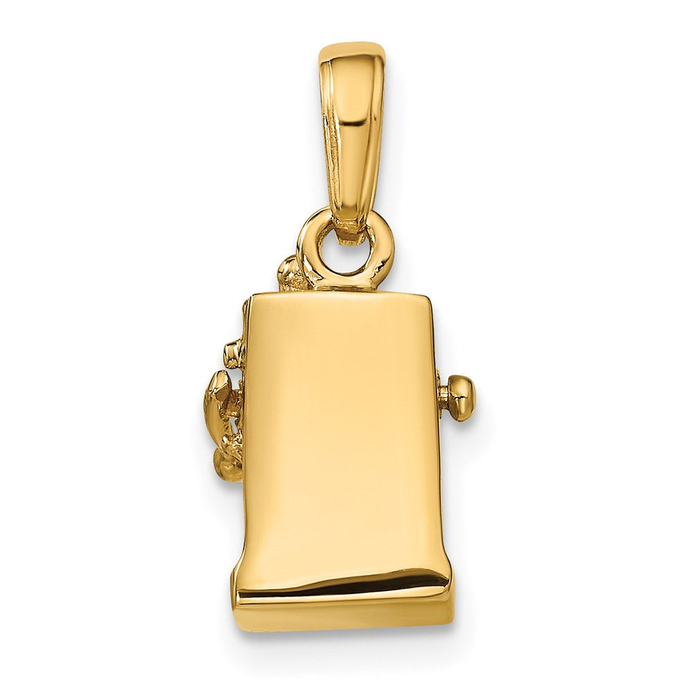 14k 3-D Moveable Slot Machine Pendant