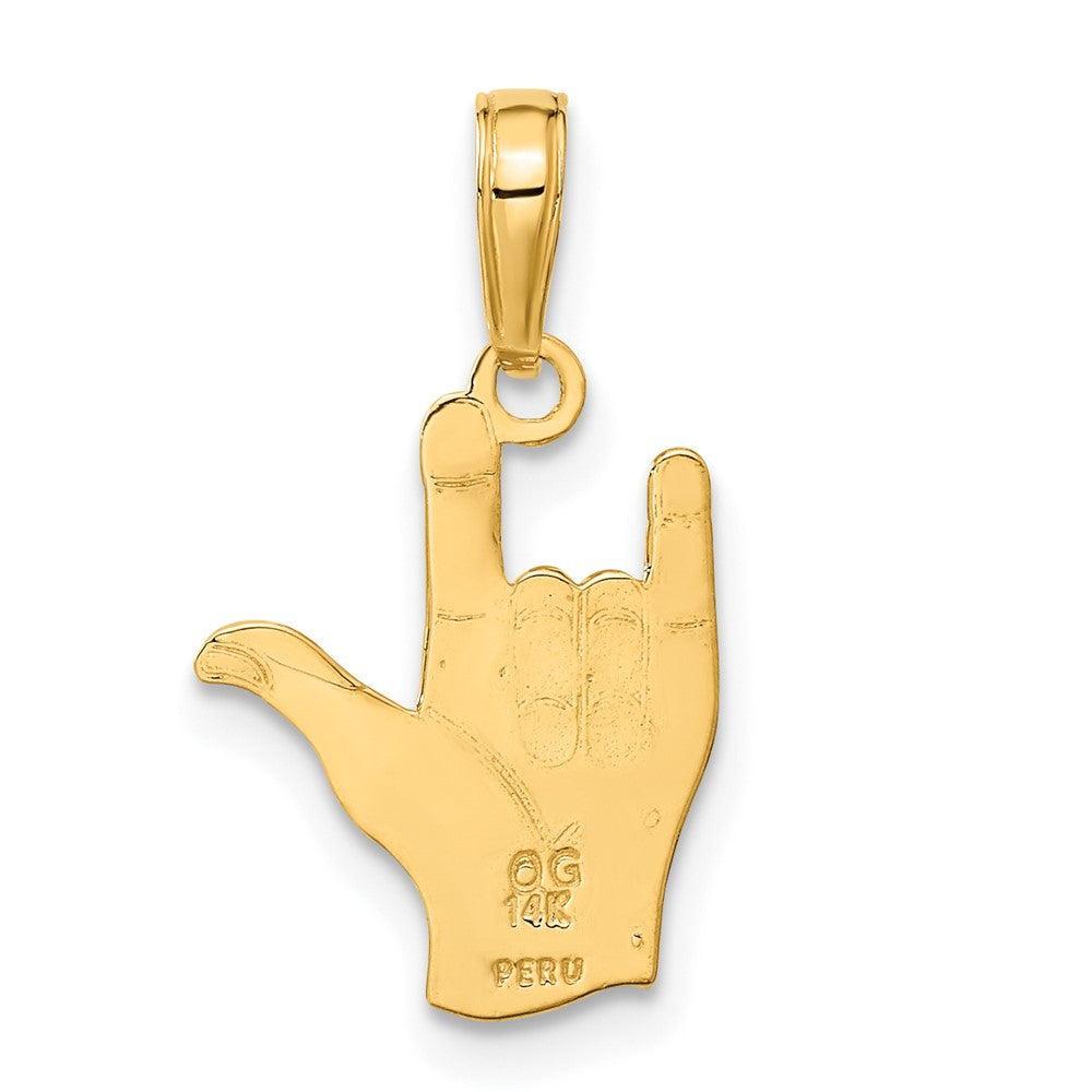 14k I Love You Hand/ Sign Language Pendant