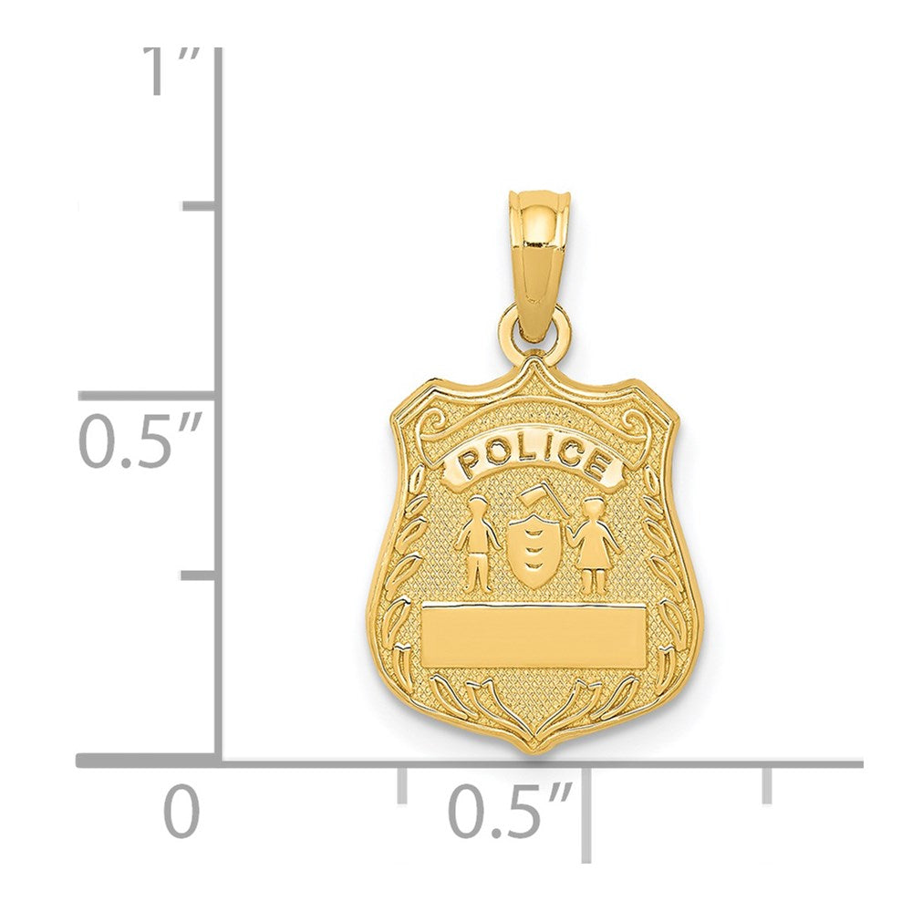14k POLICE Badge Pendant