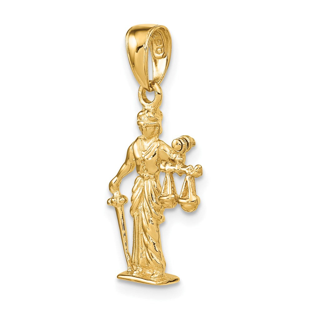 14k 3-D Lady of Justice w/Moveable Scales Pendant