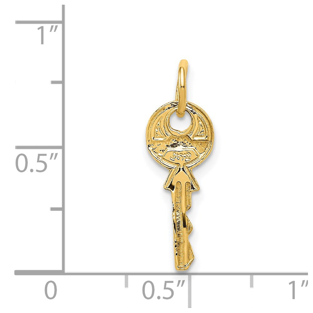 14K Polished 3D Rounded Top Key Charm