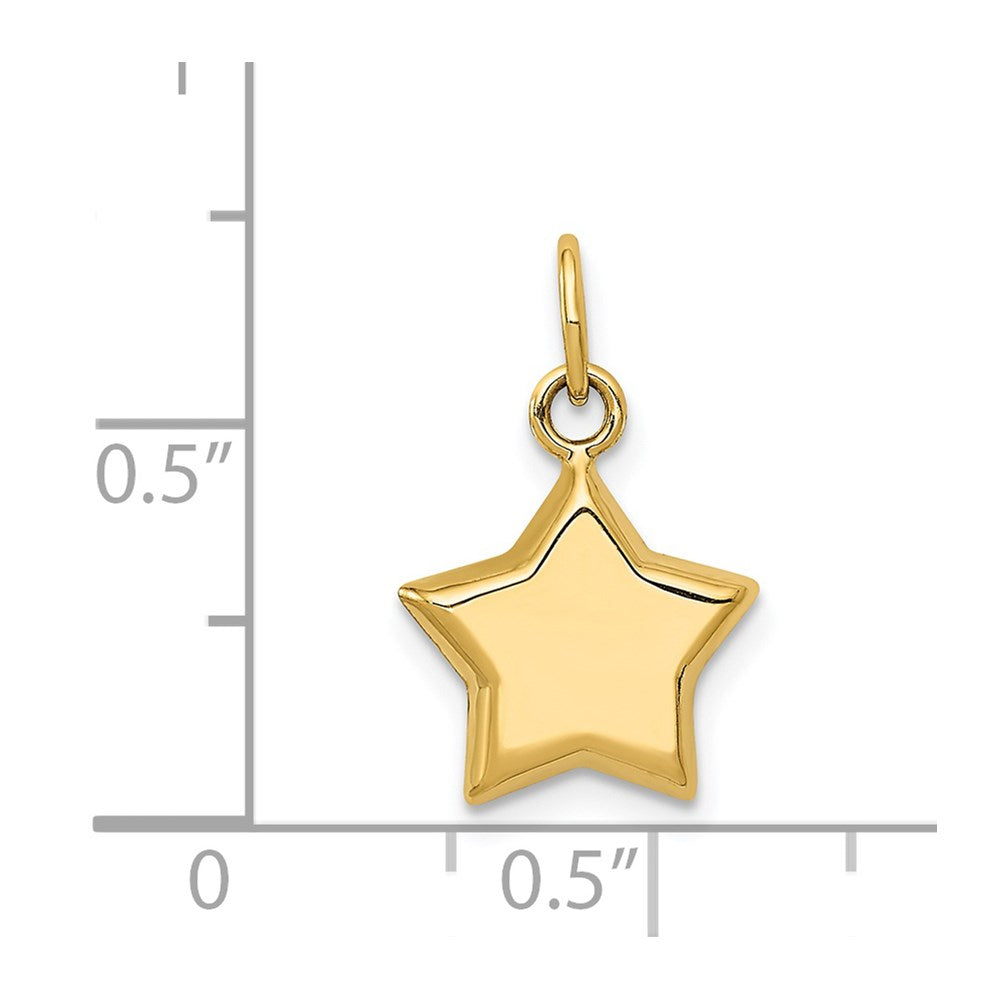 14k 3-D Puffed Star Charm
